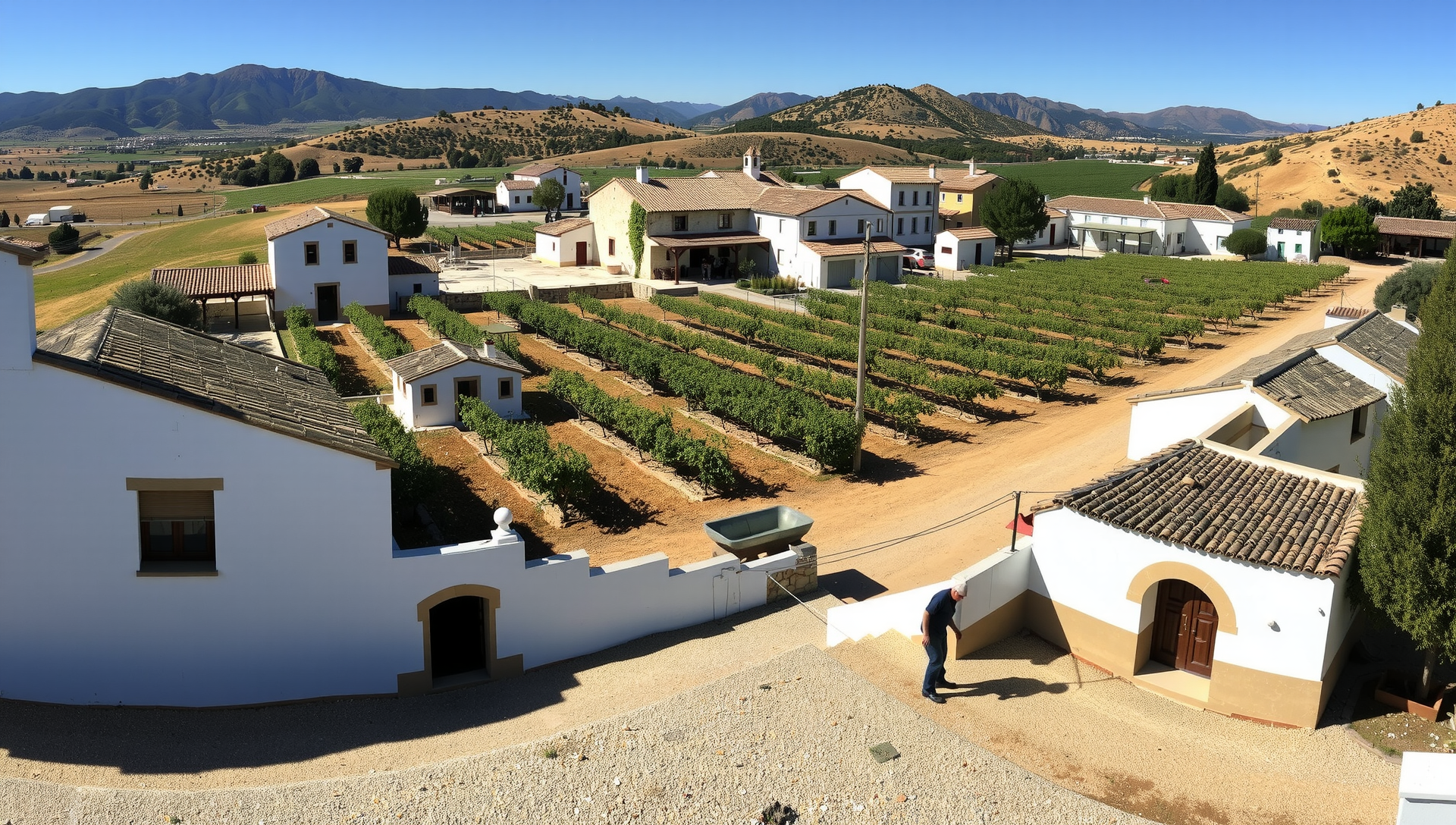 Farmers working in Andalusian fields